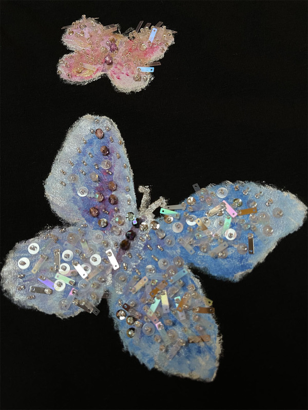 Футболка бабочки холодные оттенки